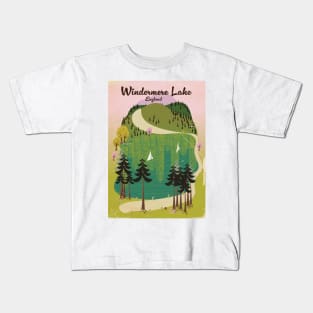 lake windermere travel poster Kids T-Shirt